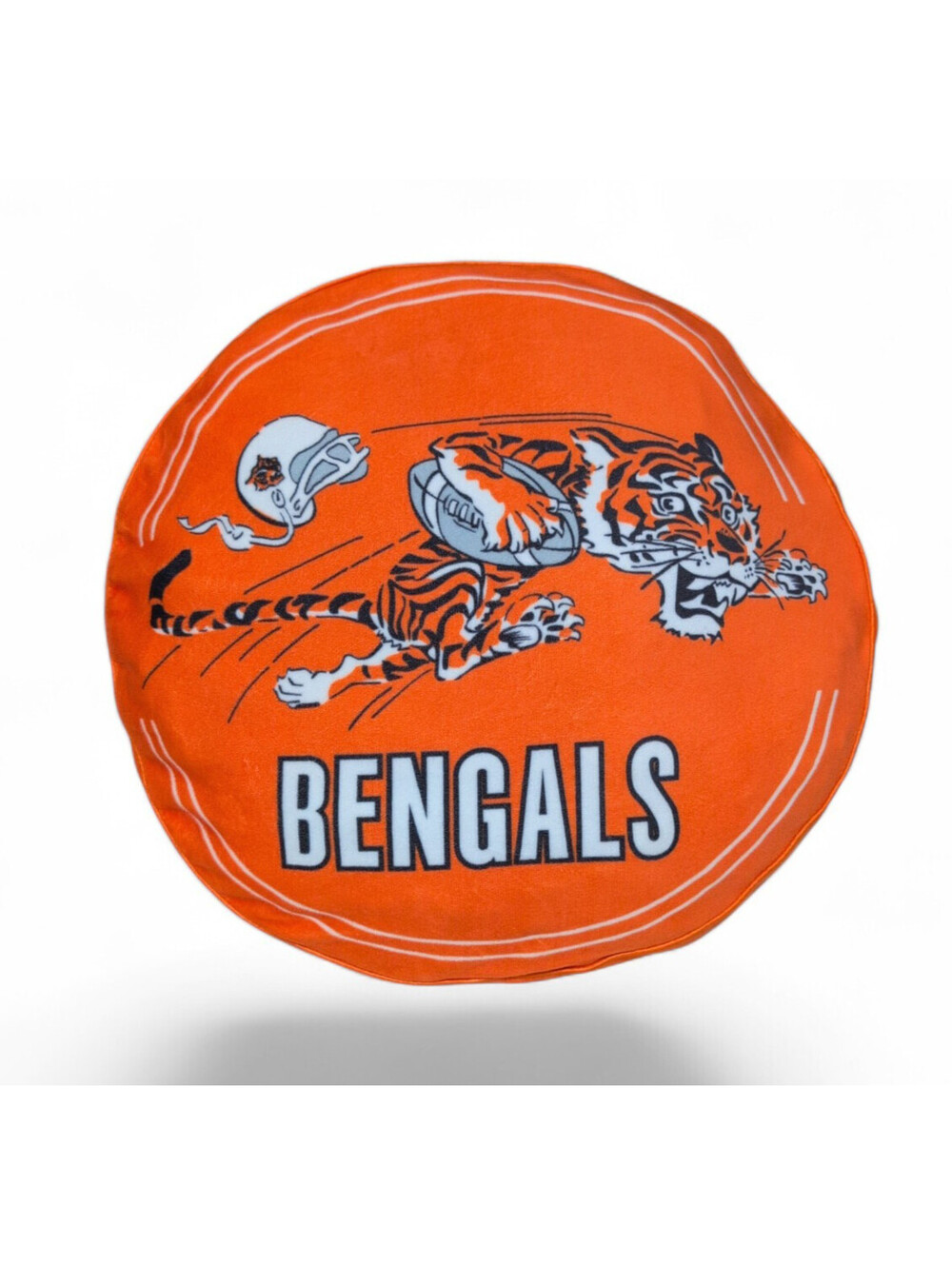 NFL Cincinnati Bengals Orane/Black Circle Plushlete Soft Round Pillow 15"x4"